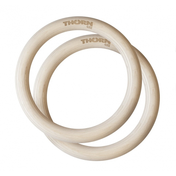 OBRĘCZE GIMNASTYCZNE DREWNIANE THORN FIT WOODEN RINGS SET WITH BANDS 28